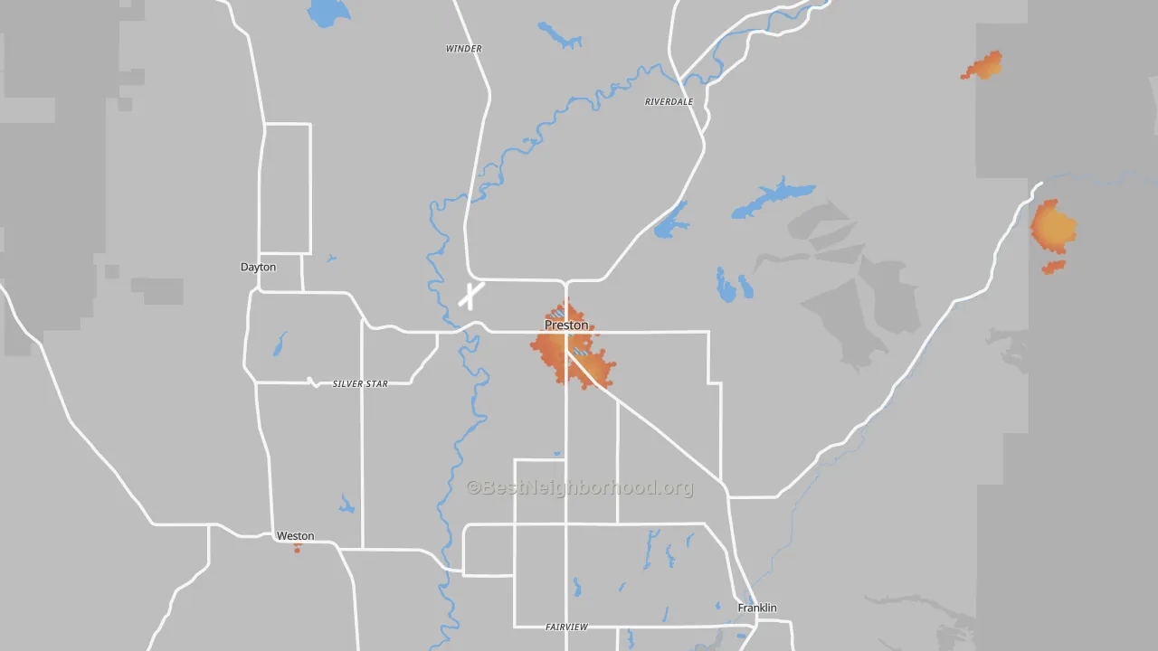Bike Grade map of Franklin County, ID