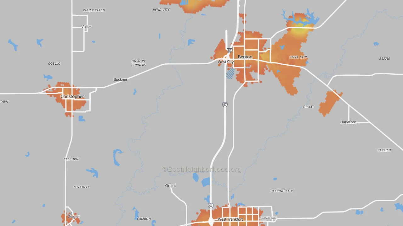Bike Grade map of Franklin County, IL
