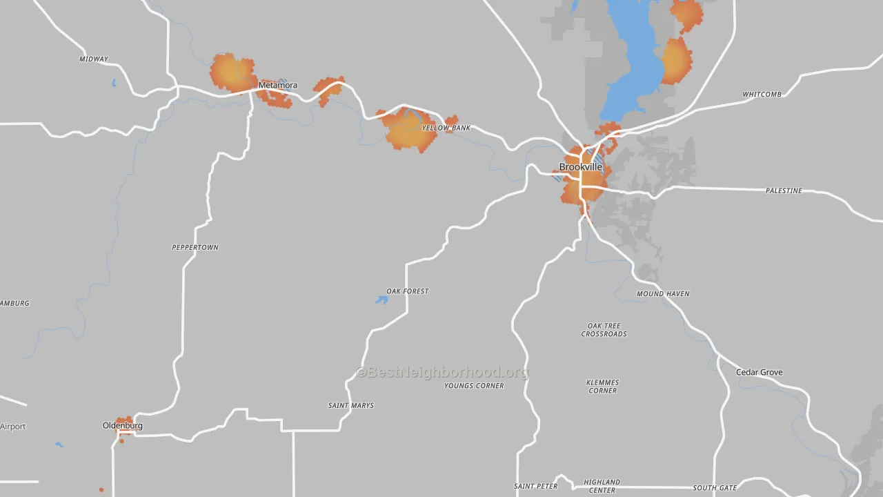 Bike Grade map of Franklin County, IN