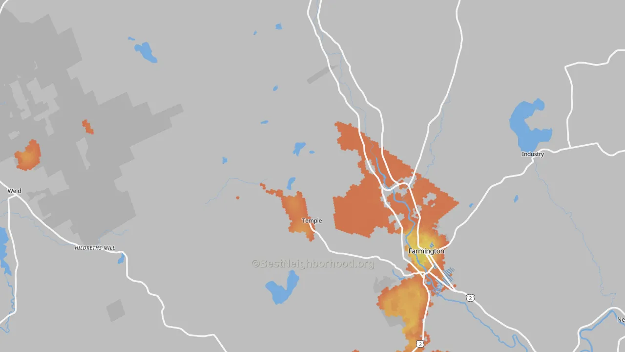 Bike Grade map of Franklin County, ME