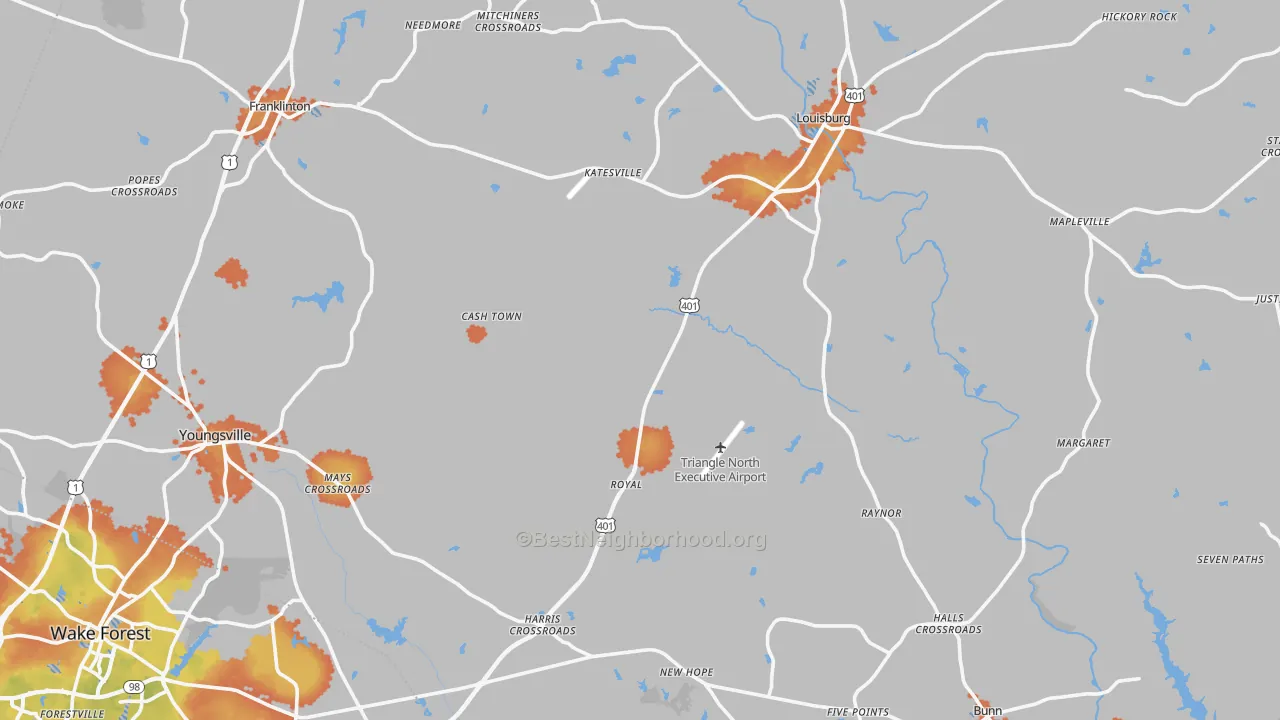Bike Grade map of Franklin County, NC
