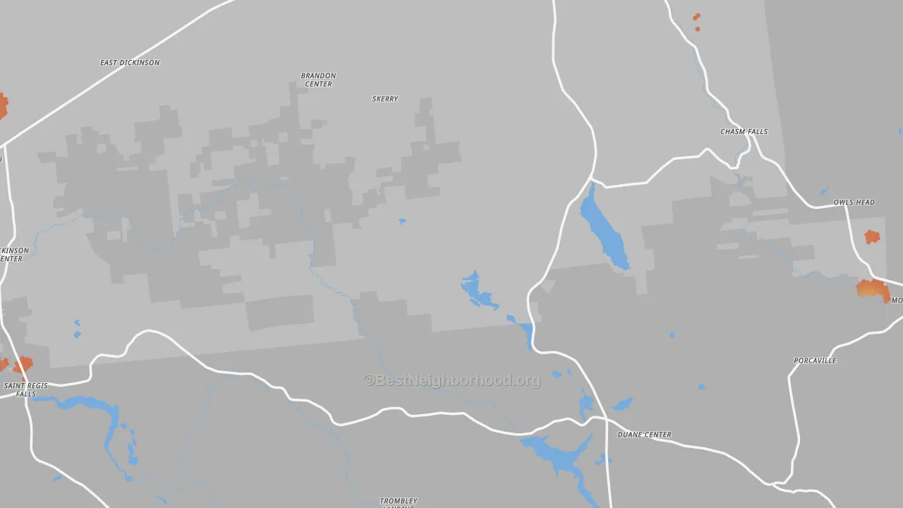 Bike Grade map of Franklin County, NY