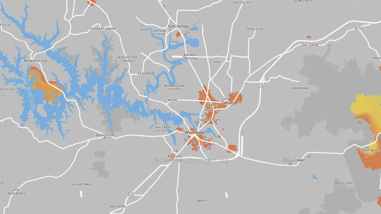 Bike Grade map of Franklin County, TN