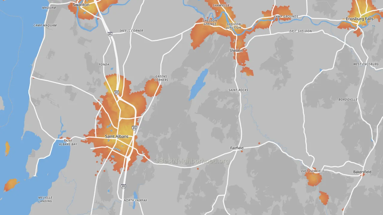 Bike Grade map of Franklin County, VT