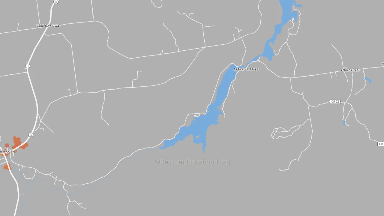 Bike Grade map of Franklin Falls, NY
