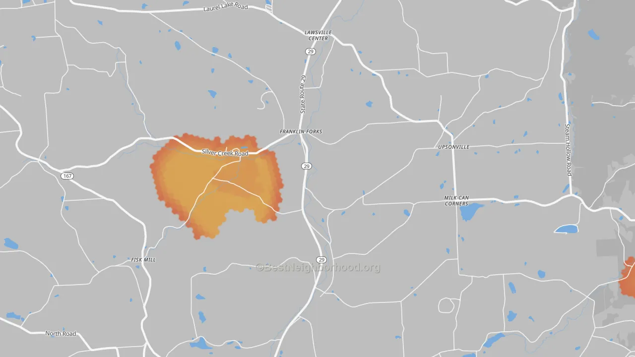 Bike Grade map of Franklin Forks, PA