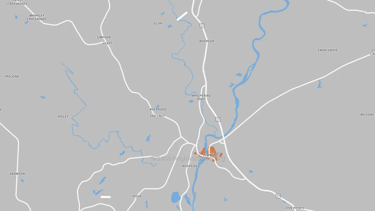 Bike Grade map of Franklin, GA