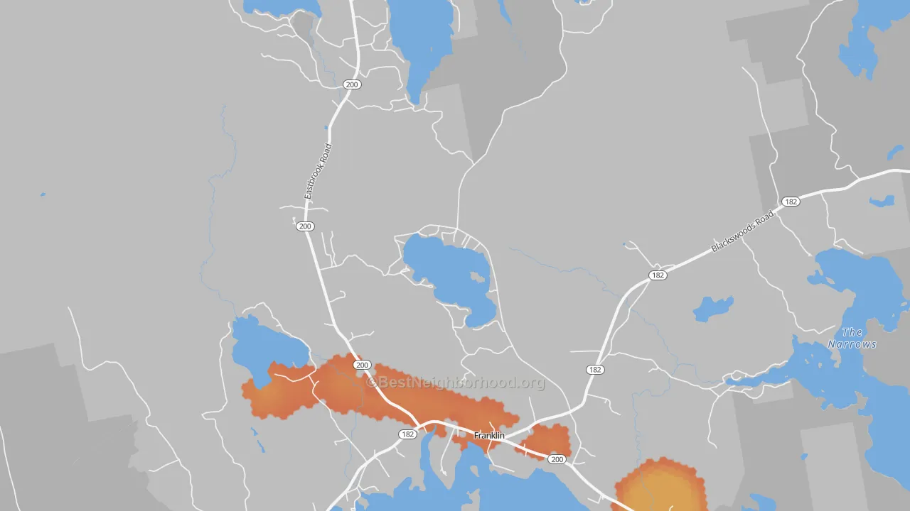 Bike Grade map of Franklin, ME