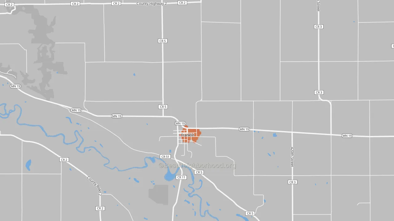 Bike Grade map of Franklin, MN