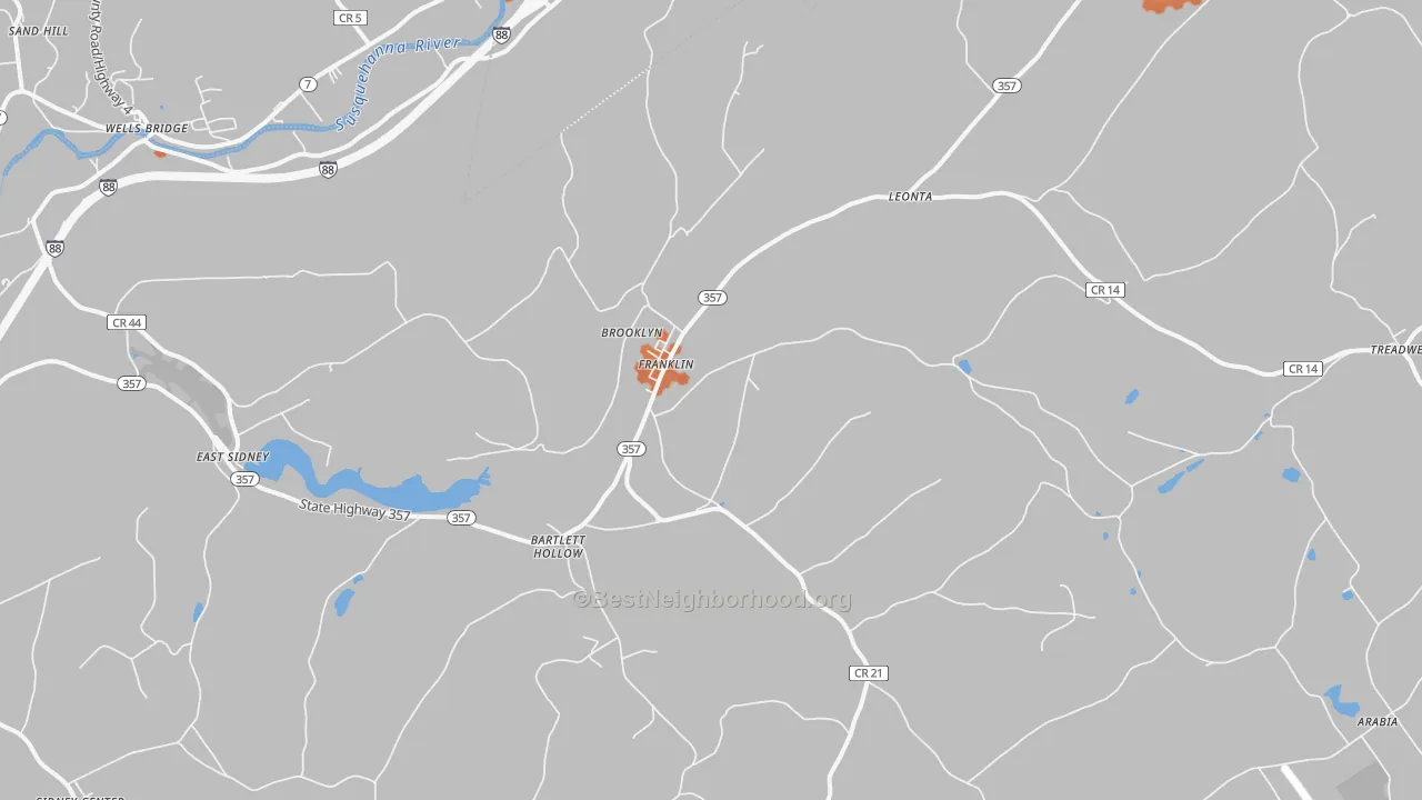 Bike Grade map of Franklin, NY