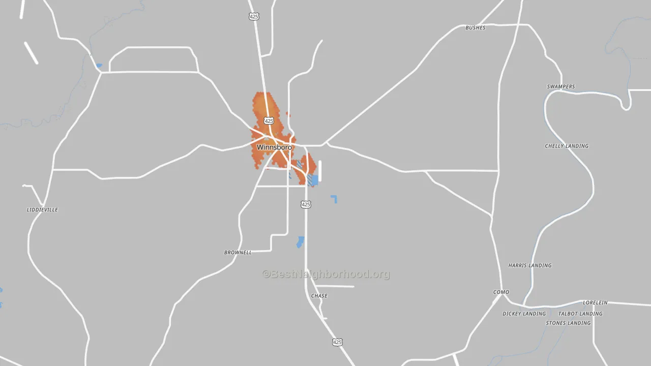 Bike Grade map of Franklin Parish, LA