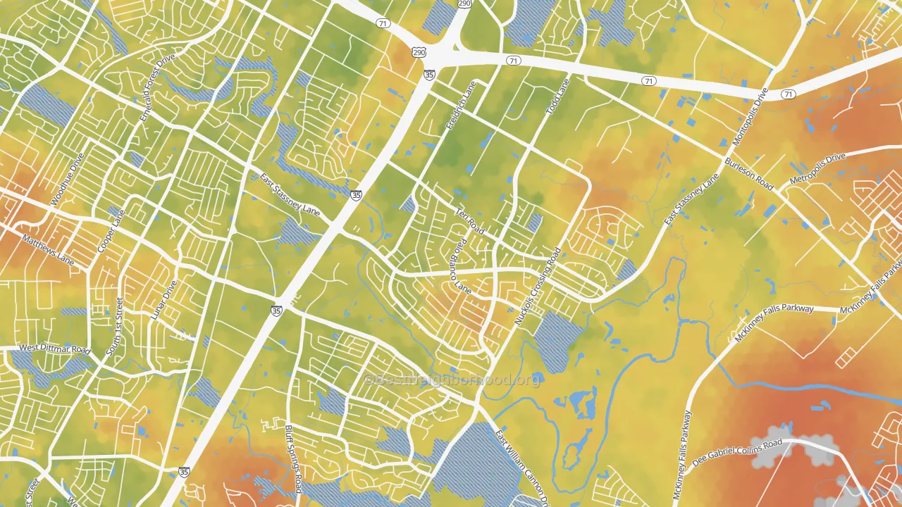 Bike Grade map of Franklin Park, Austin, TX