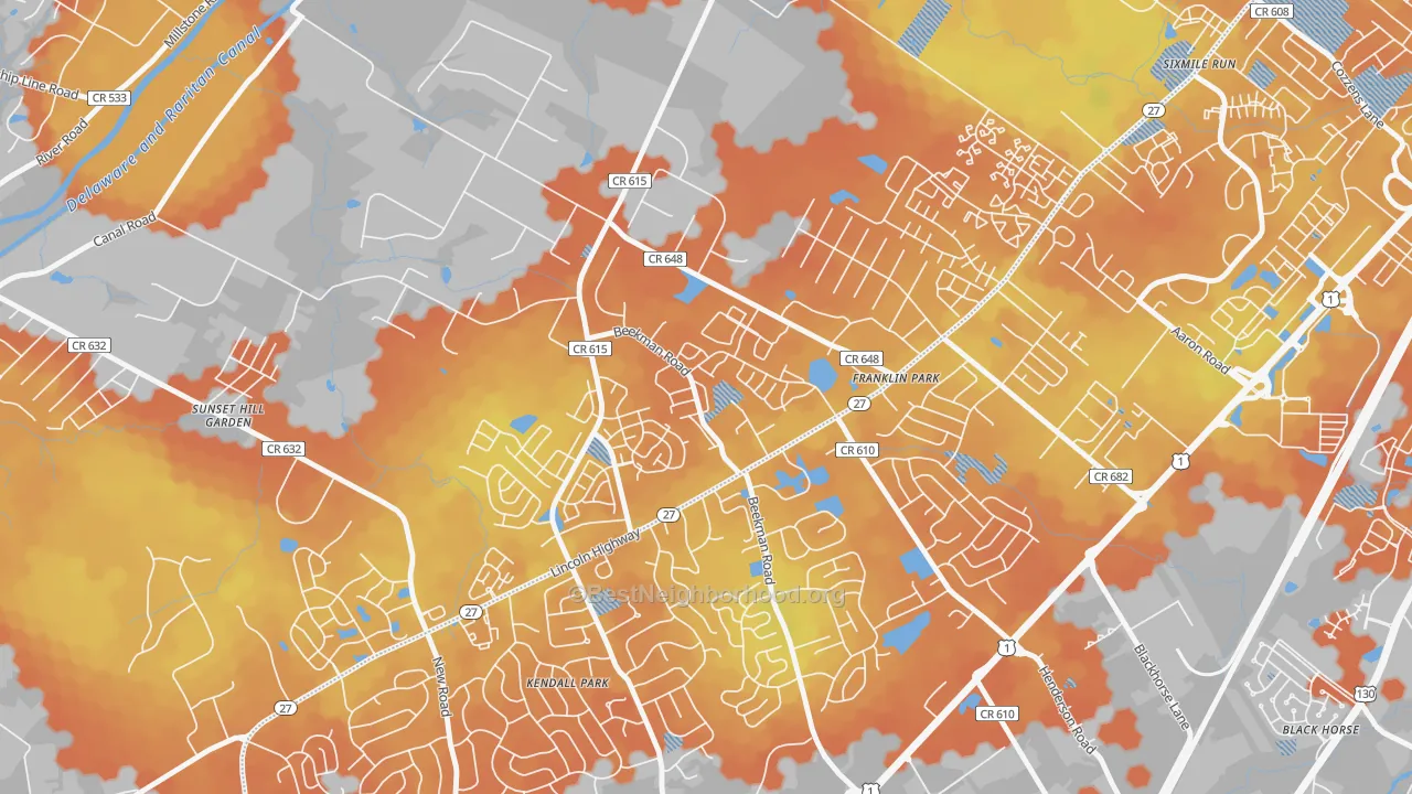 Bike Grade map of Franklin Park, NJ