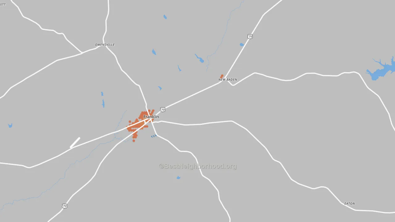 Bike Grade map of Franklin, TX