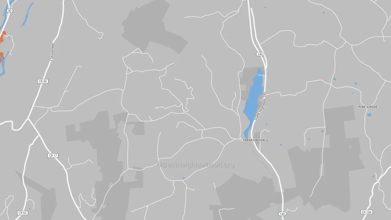 Bike Grade map of Franklinton, NY