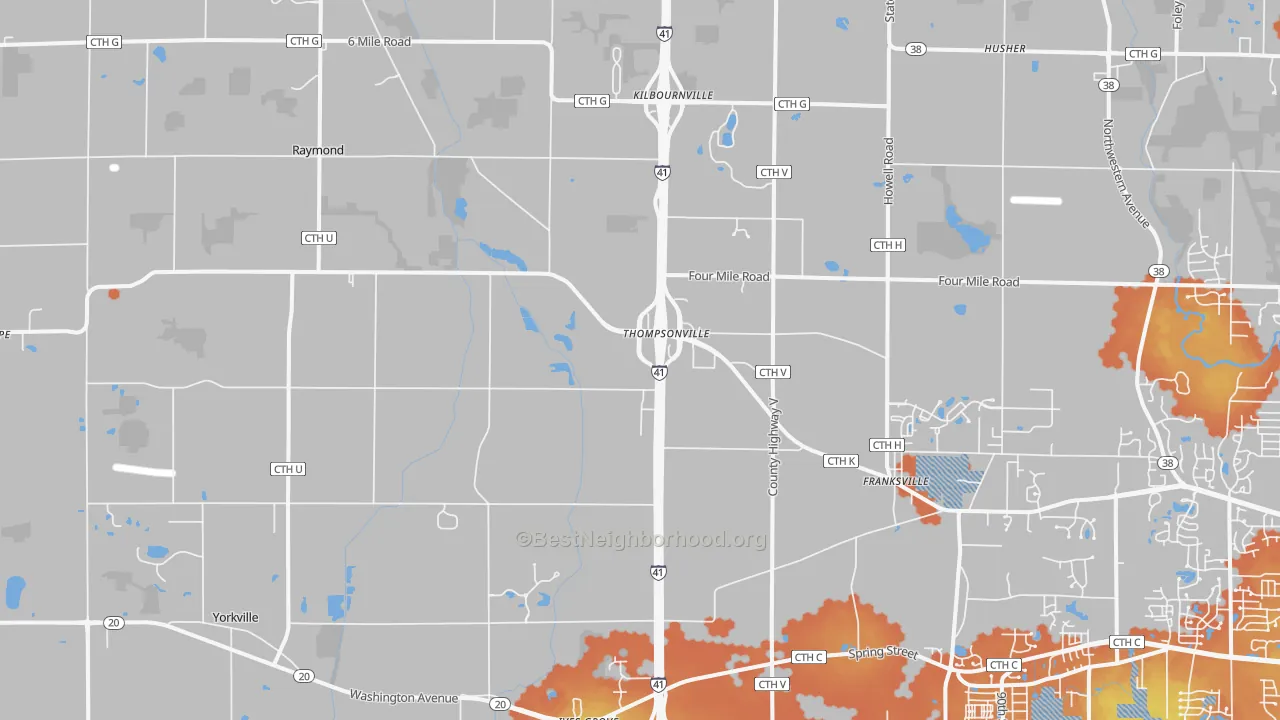 Bike Grade map of Franksville, WI