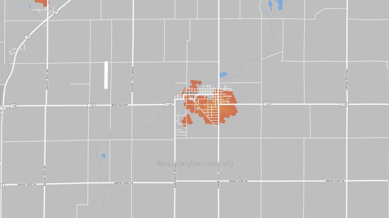 Bike Grade map of Frankton, IN