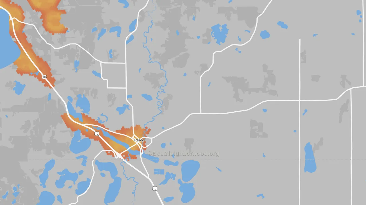 Bike Grade map of Frazee, MN