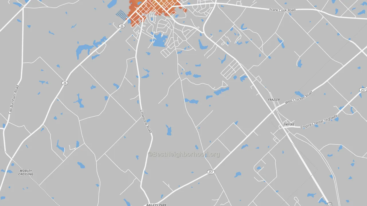 Bike Grade map of Frazier, GA