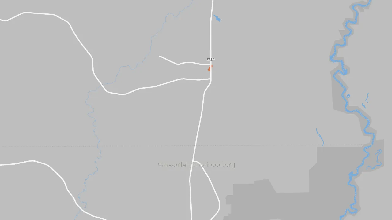 Bike Grade map of Fred, TX