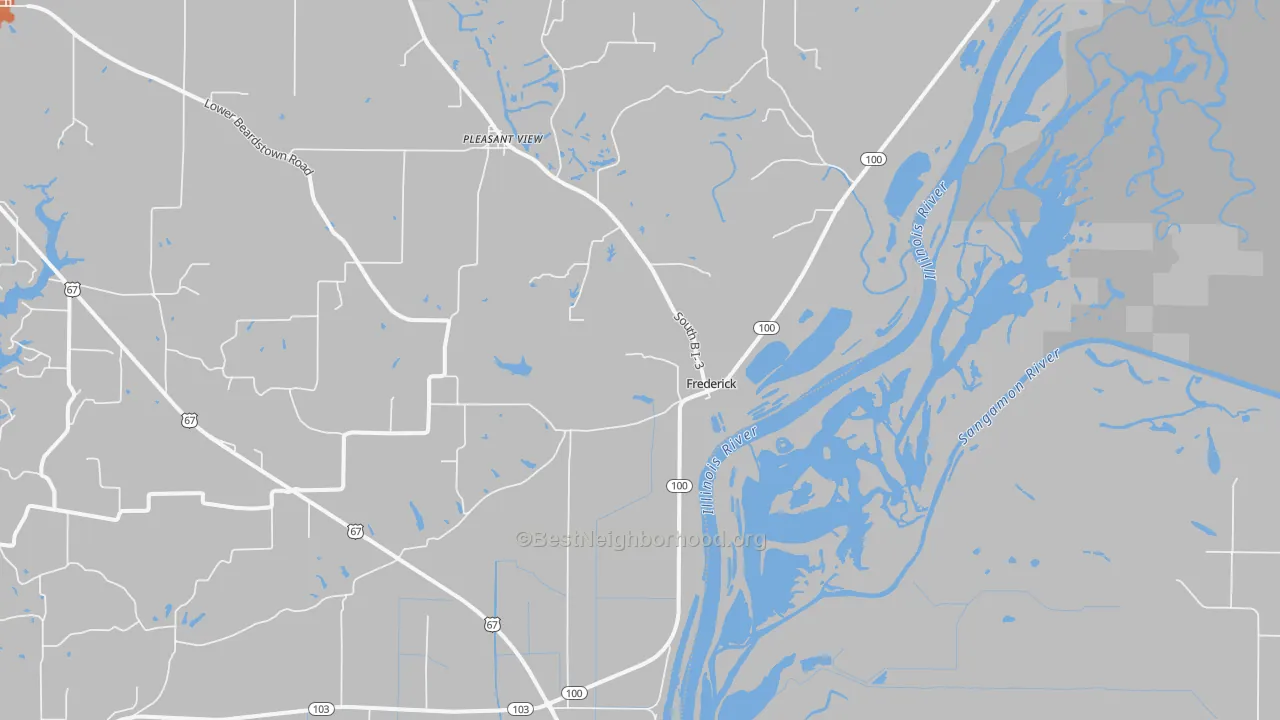 Bike Grade map of Frederick, IL