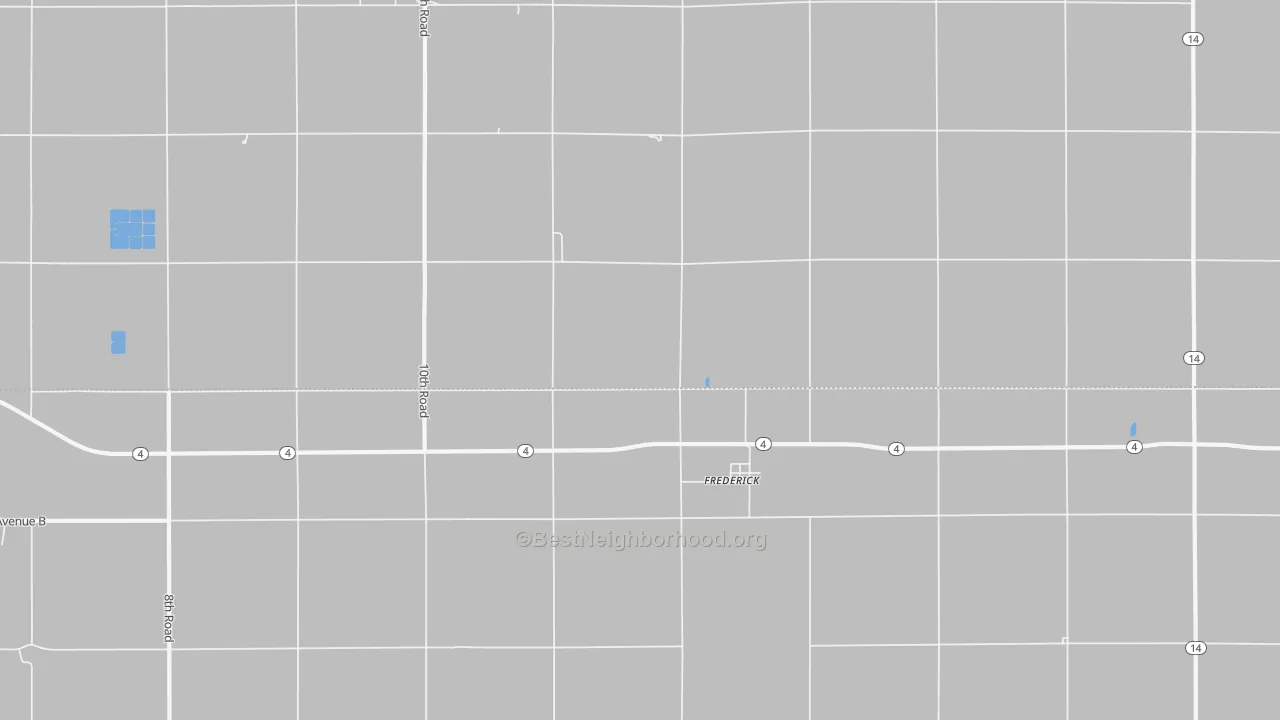 Bike Grade map of Frederick, KS