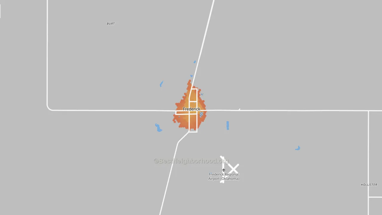 Bike Grade map of Frederick, OK