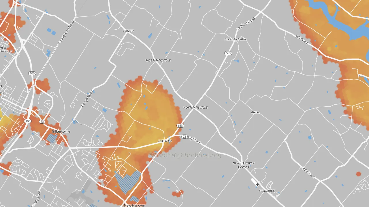 Bike Grade map of Frederick, PA