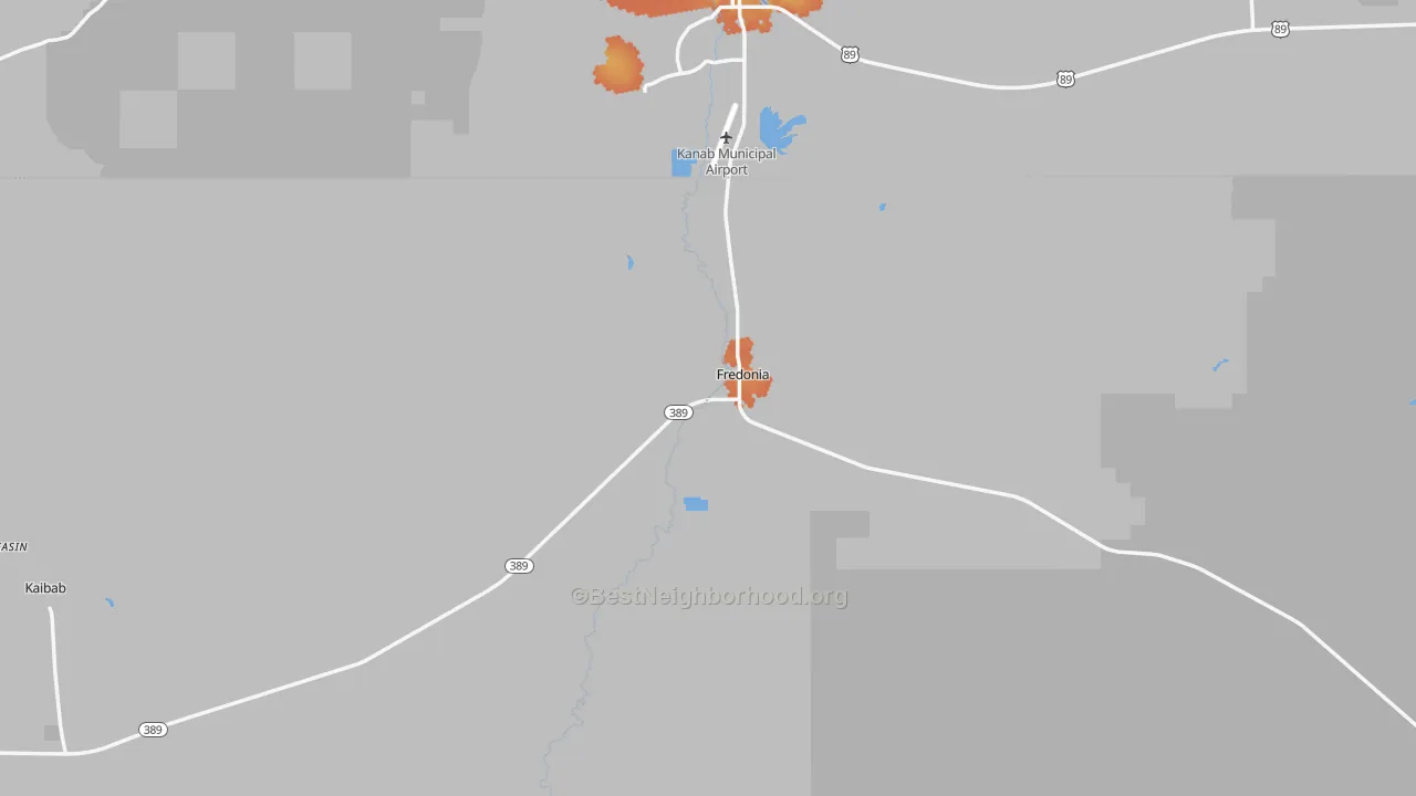 Bike Grade map of Fredonia, AZ