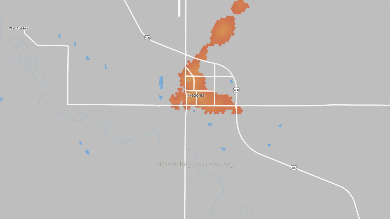 Bike Grade map of Fredonia, KS