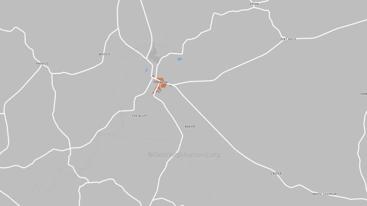Bike Grade map of Fredonia, KY