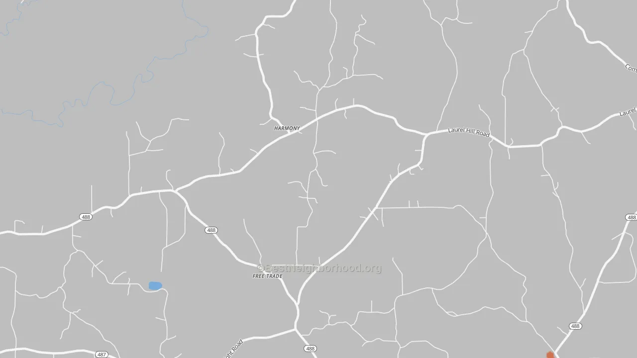 Bike Grade map of Free Trade, MS