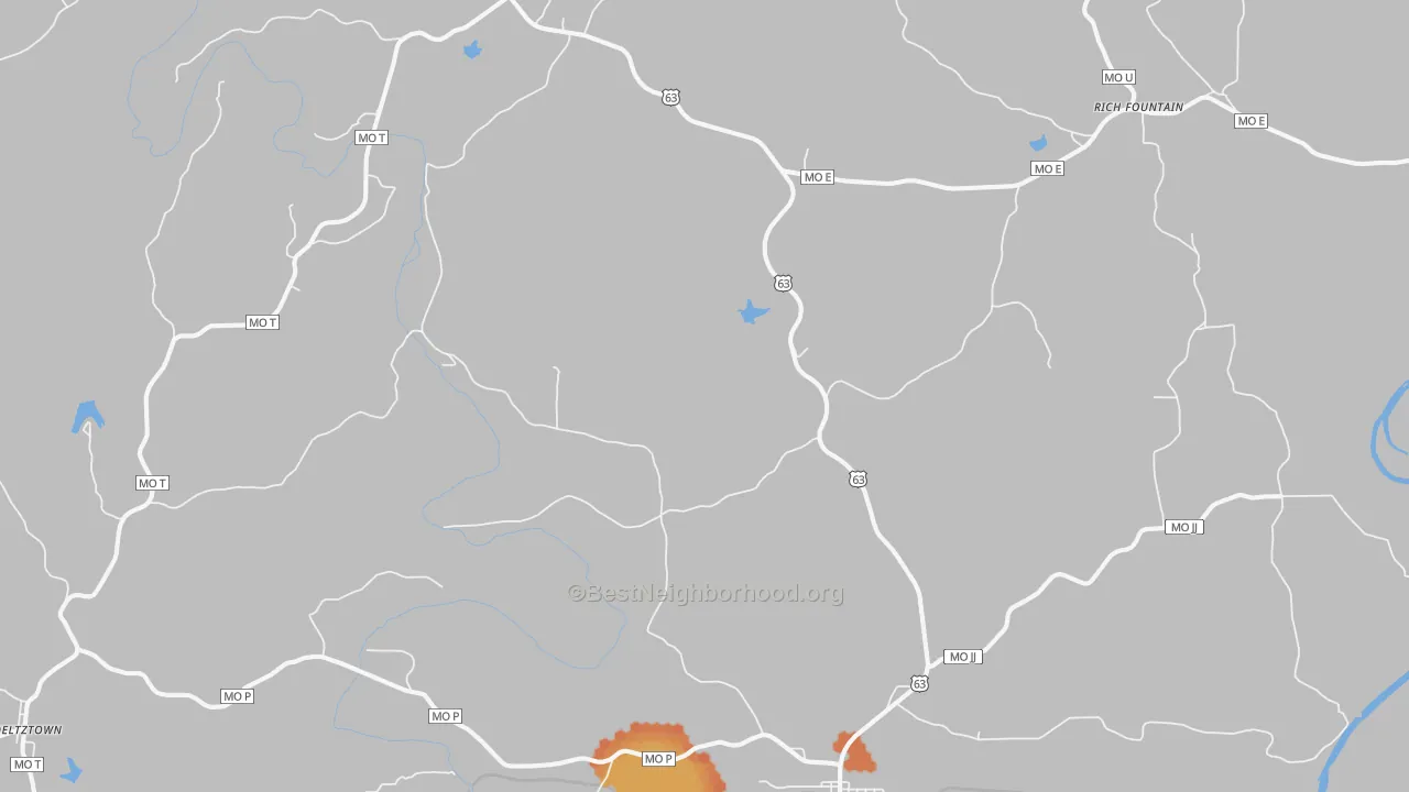 Bike Grade map of Freeburg, MO