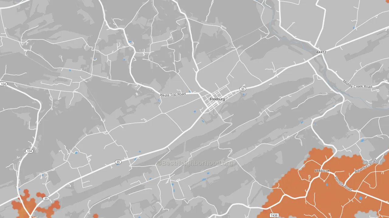 Bike Grade map of Freeburg, PA
