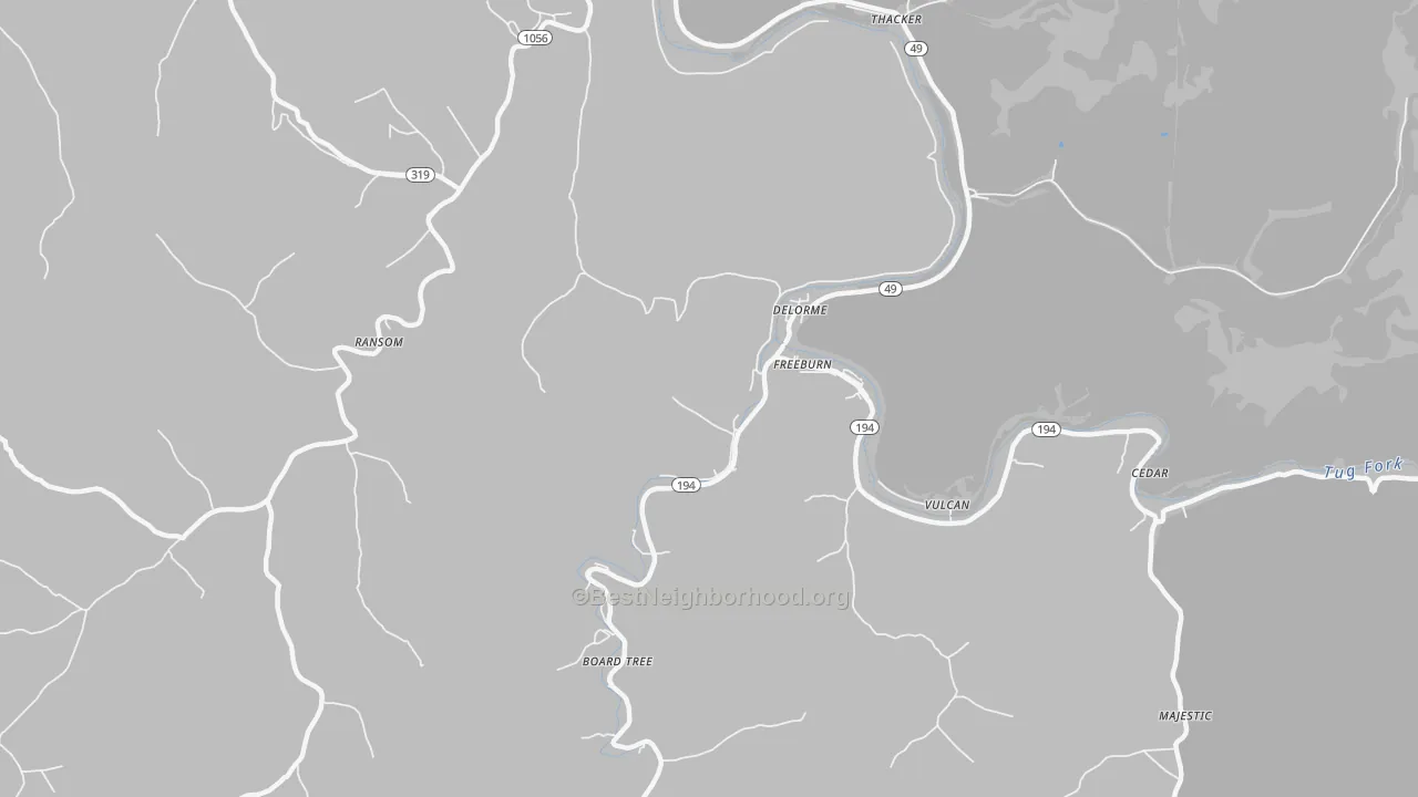 Bike Grade map of Freeburn, KY