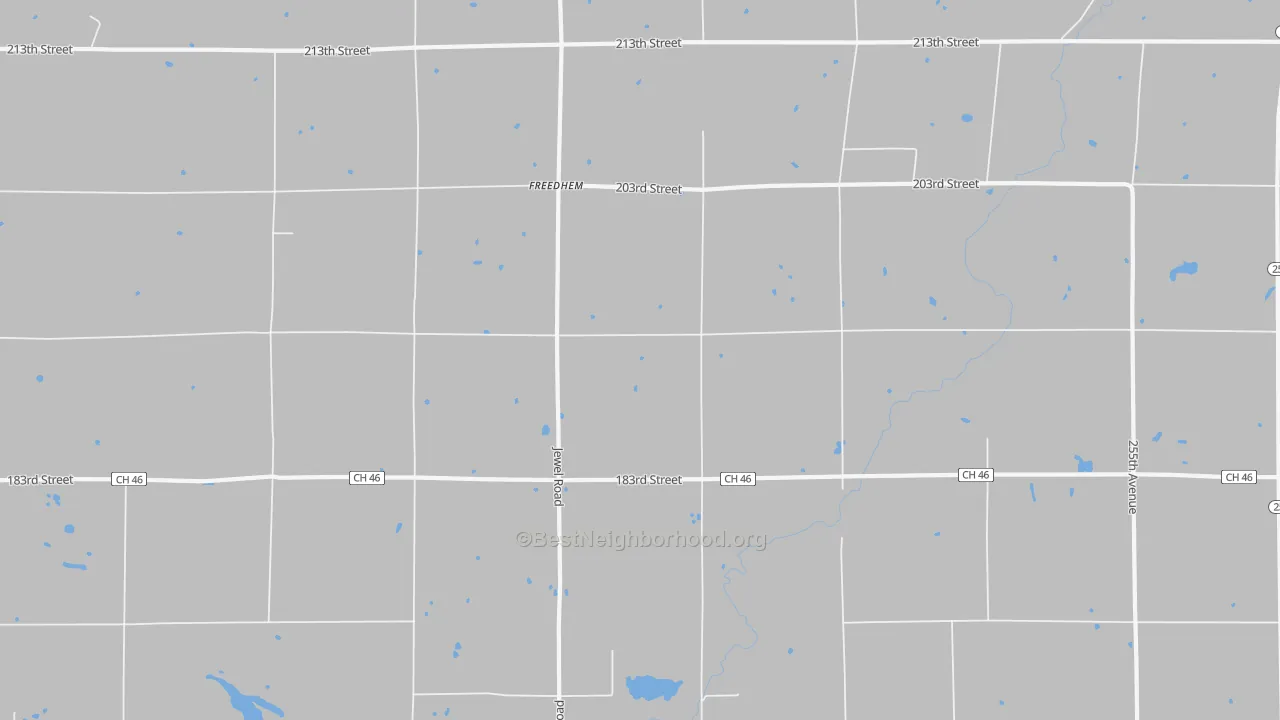 Bike Grade map of Freedhem, MN