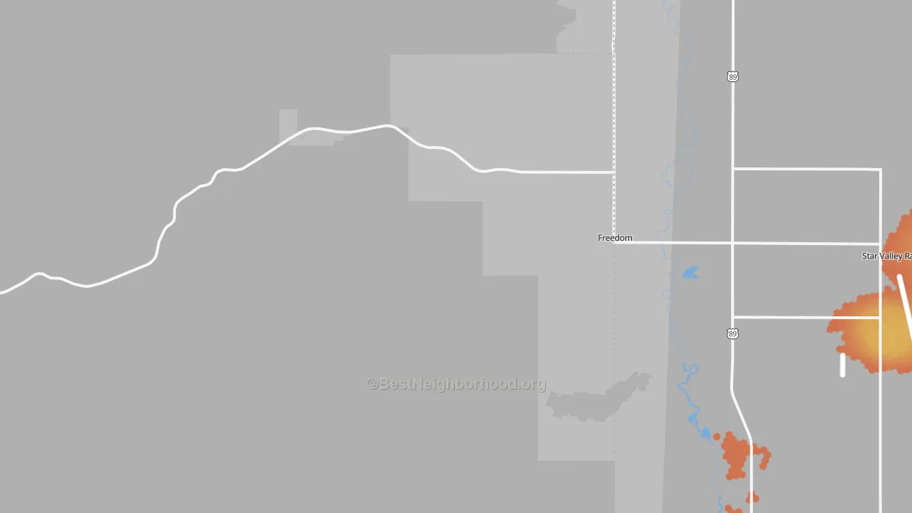 Bike Grade map of Freedom, ID