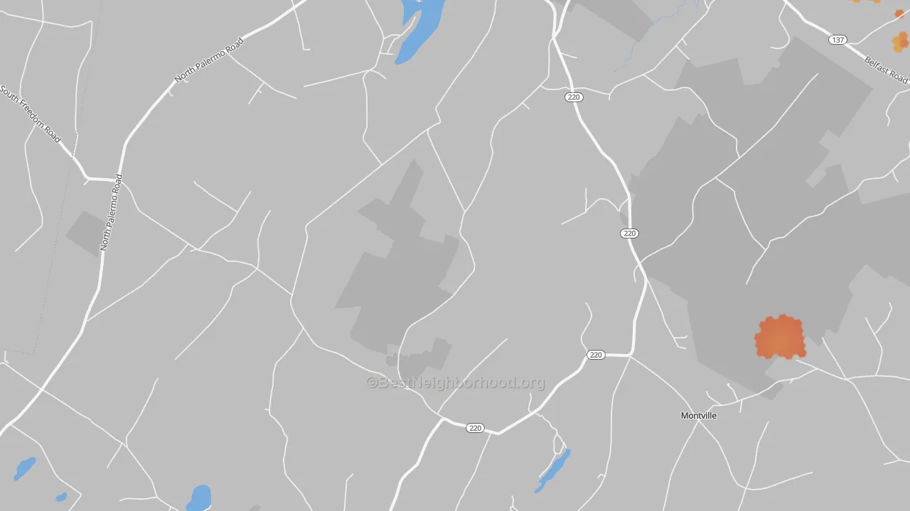 Bike Grade map of Freedom, ME
