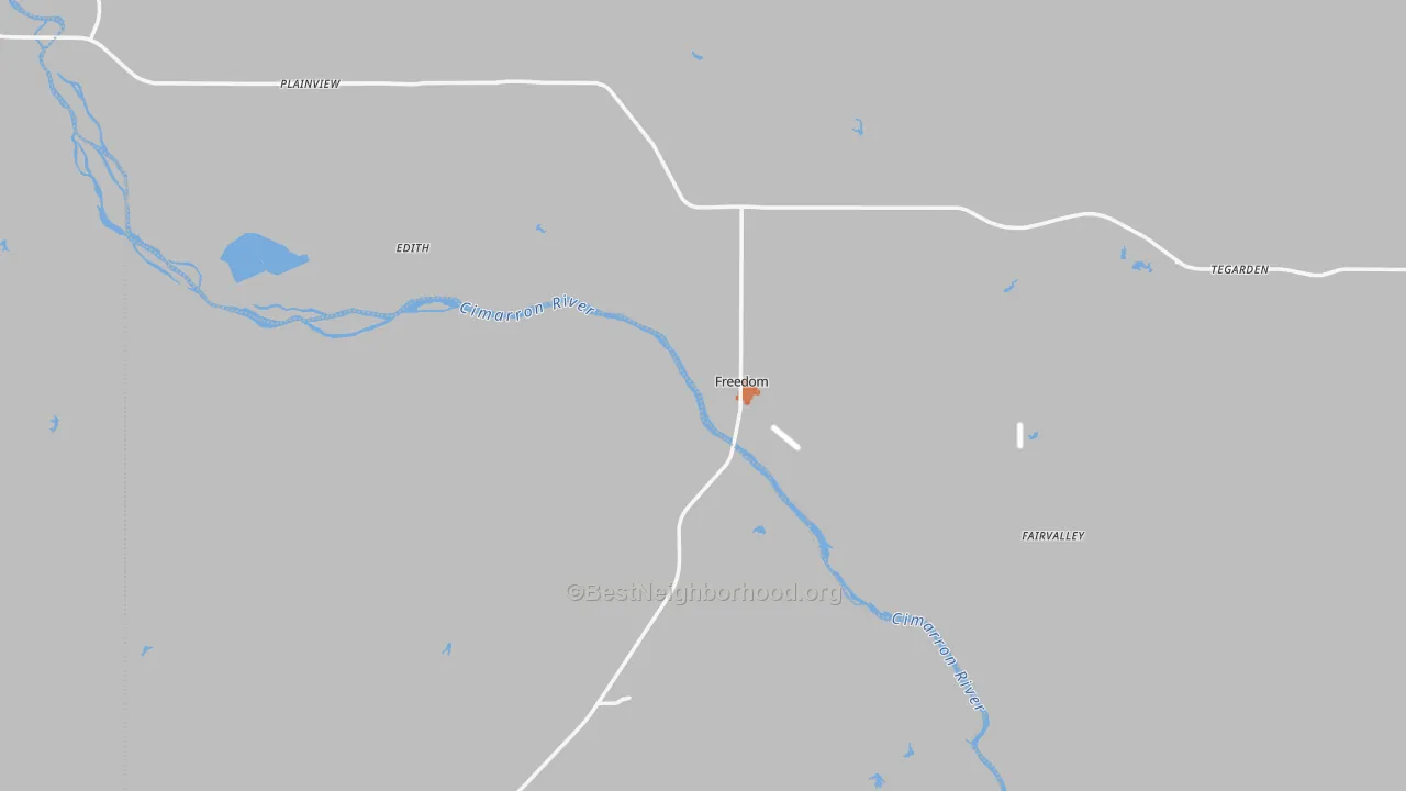 Bike Grade map of Freedom, OK