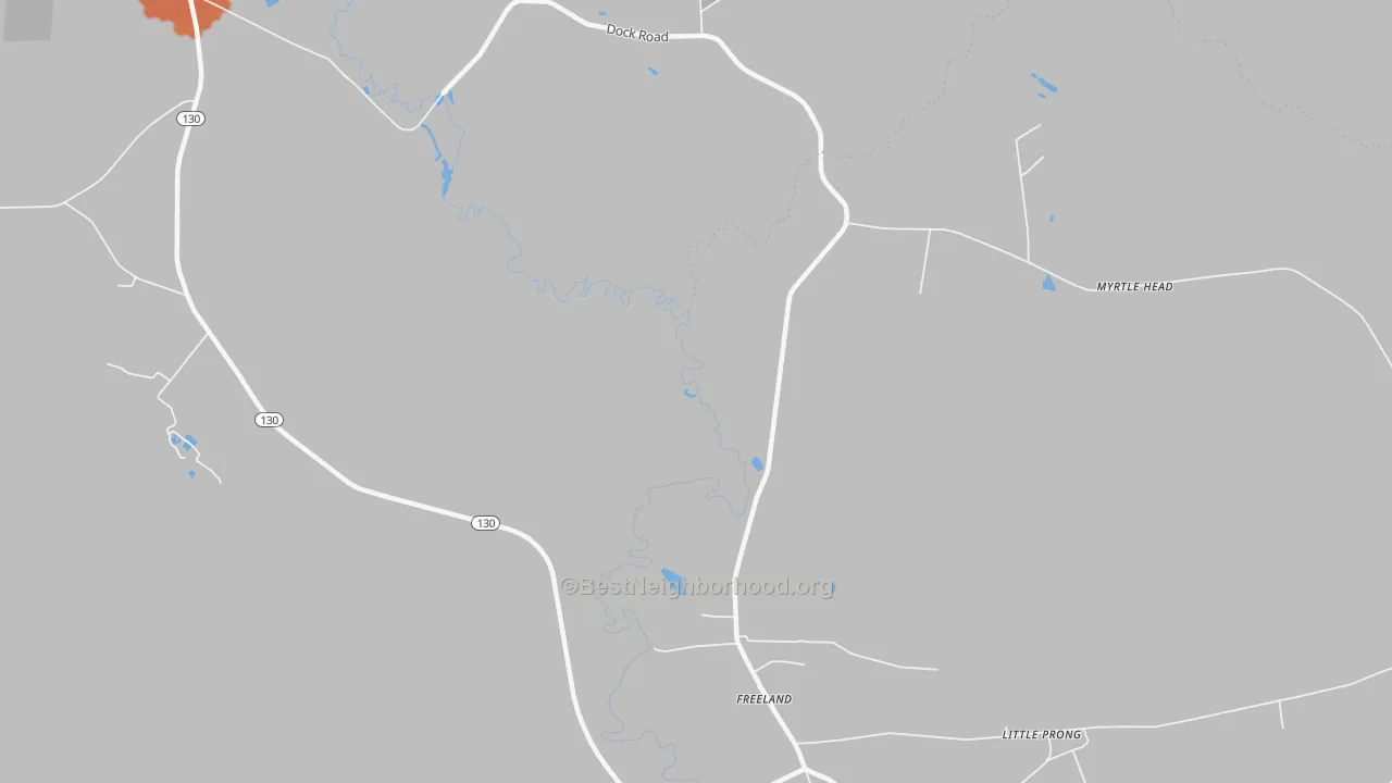 Bike Grade map of Freeland, NC