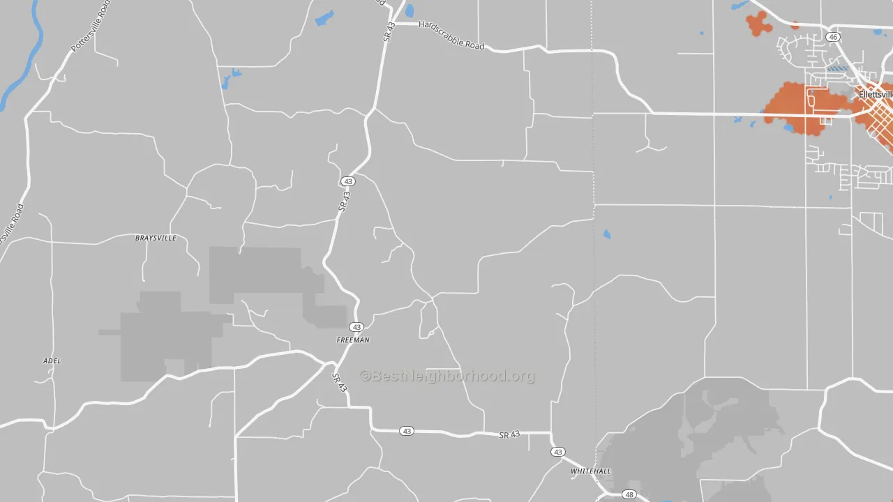 Bike Grade map of Freeman, IN