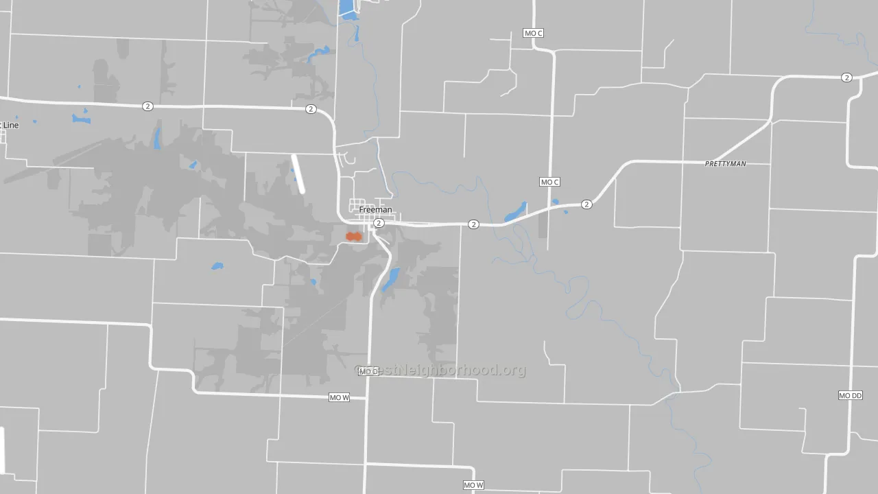 Bike Grade map of Freeman, MO