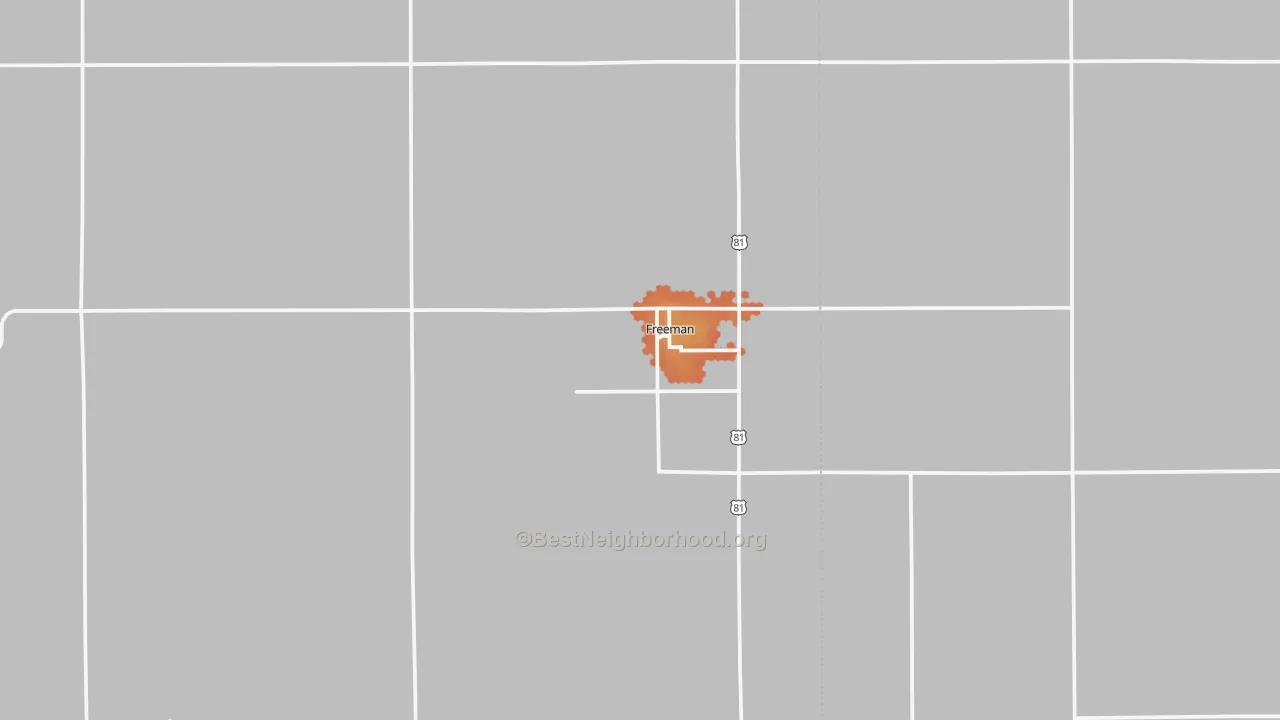 Bike Grade map of Freeman, SD