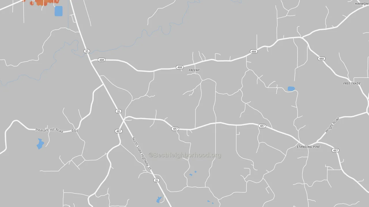 Bike Grade map of Freeny, MS