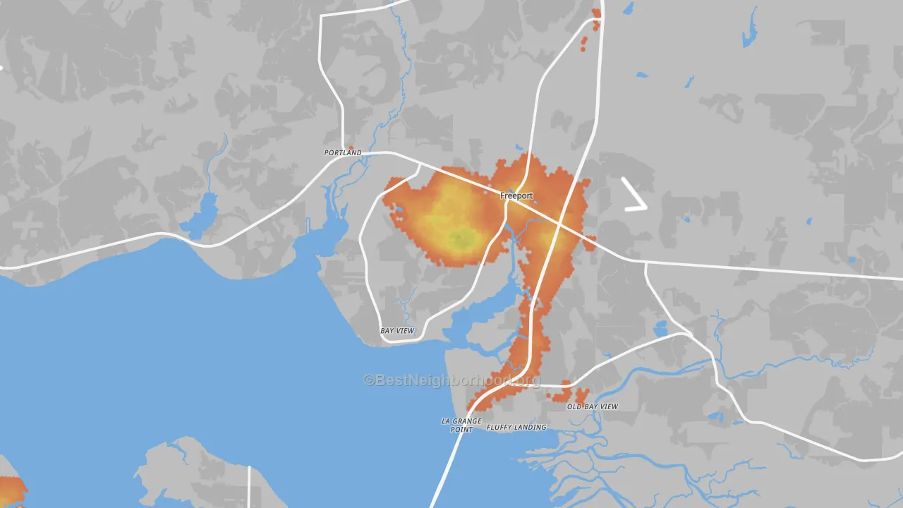 Bike Grade map of Freeport, FL