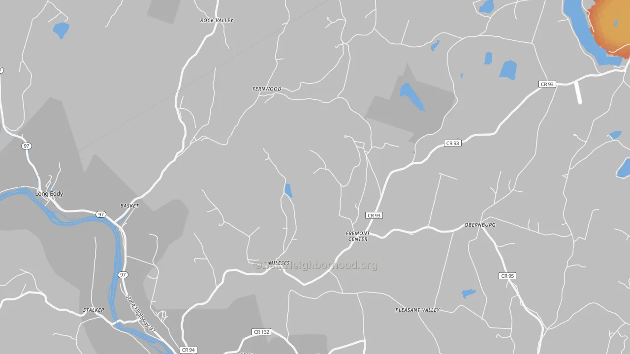 Bike Grade map of Fremont Center, NY