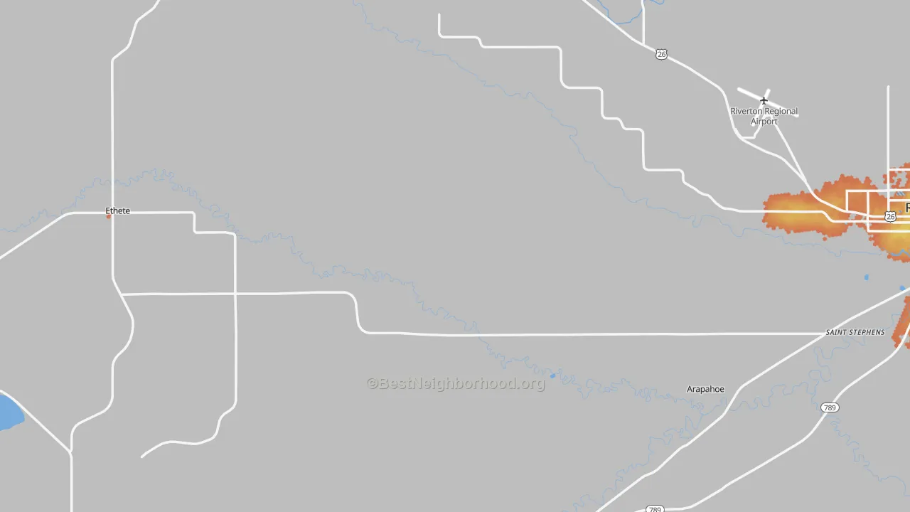 Bike Grade map of Fremont County, WY