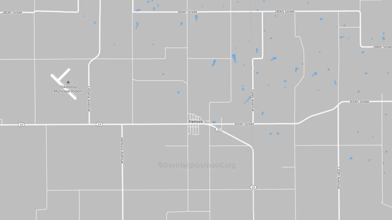 Bike Grade map of Fremont, IA
