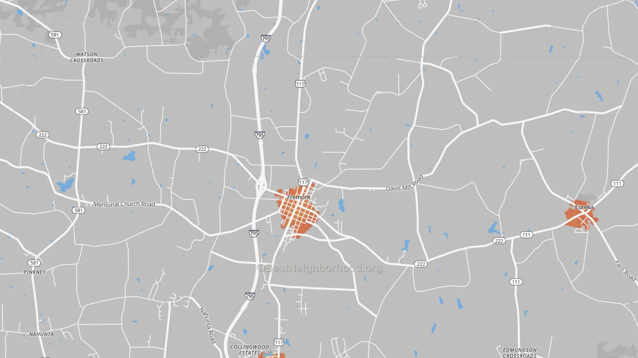 Bike Grade map of Fremont, NC