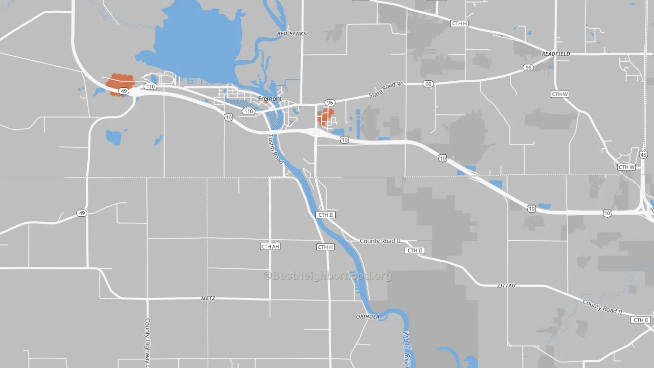 Bike Grade map of Fremont, WI